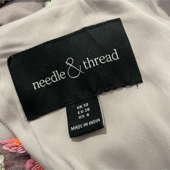 NEW Needle & Thread Size 6  Ditsy Scatter Tulle Dress Midi Pleated Embellished - Picture 9 of 12